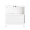 SoBuy Dulap de baie Dulap de mobilier cu 2 uși glisante Dulap de baie Suport alb Suppunere 60x30x61cm BZR142-W