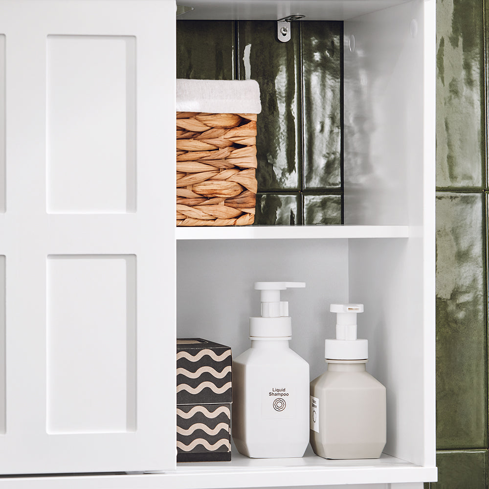 SoBuy BZR142-W Meuble Sous Lavabo Salle de Bain Meuble Sous Vasque Armoire de Rangement pour Vasque