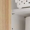 SoBuy BZR144-WN Armoire Murale, Placard de Rangement, Meuble Haut avec 2 Portes, Étagère latérale et Ouverte