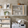 SoBuy BZR144-WN Armoire Murale, Placard de Rangement, Meuble Haut avec 2 Portes, Étagère latérale et Ouverte