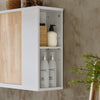 SoBuy BZR144-WN Armoire Murale, Placard de Rangement, Meuble Haut avec 2 Portes, Étagère latérale et Ouverte