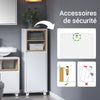 SoBuy BZR146-W Dulap de baie de bază, Dulap de depozitare pentru baie, Dulap tip jumătate de coloană pe picioare, Dulap îngust pentru toaletă cu 1 coș de rufe, Alb, 35x30x105cm