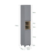 SoBuy BZR147-DG Meuble Colonne Armoire de Salle de Bain Étagère Étroite avec 2 Portes et 2 Compartiments