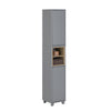 SoBuy BZR147-DG Meuble Colonne Armoire de Salle de Bain Étagère Étroite avec 2 Portes et 2 Compartiments