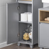 SoBuy BZR147-DG Meuble Colonne Armoire de Salle de Bain Étagère Étroite avec 2 Portes et 2 Compartiments