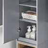 SoBuy BZR147-DG Meuble Colonne Armoire de Salle de Bain Étagère Étroite avec 2 Portes et 2 Compartiments