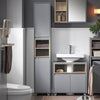 SoBuy BZR147-DG Meuble Colonne Armoire de Salle de Bain Étagère Étroite avec 2 Portes et 2 Compartiments