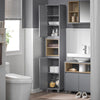 SoBuy BZR147-DG Meuble Colonne Armoire de Salle de Bain Étagère Étroite avec 2 Portes et 2 Compartiments