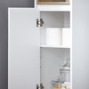SoBuy BZR147-W Coloană de Baie Înaltă și Etanșă cu Rafturi Deschise și Uși, Dulap de Depozitare Baie Alb din MDF/PB 30x170x30cm