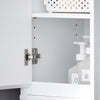 SoBuy BZR147-W Coloană de Baie Înaltă și Etanșă cu Rafturi Deschise și Uși, Dulap de Depozitare Baie Alb din MDF/PB 30x170x30cm