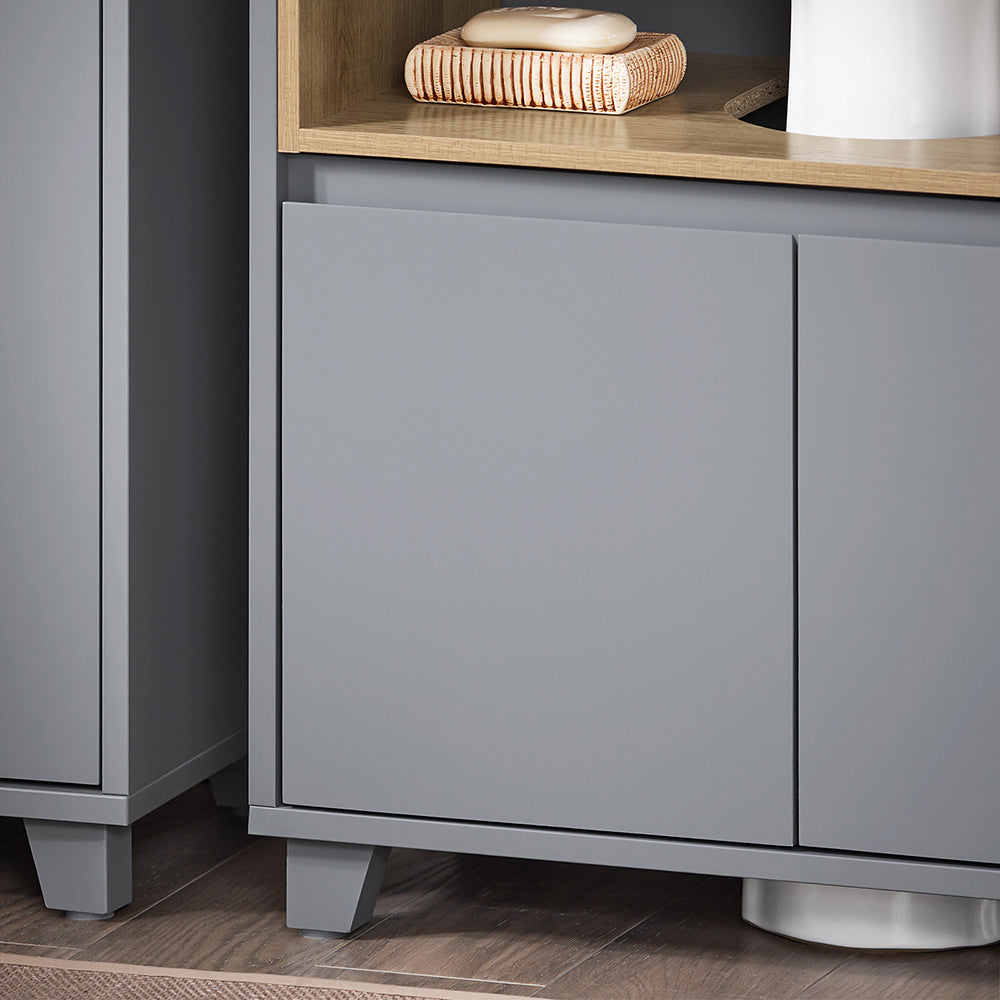 SoBuy BZR148-DG Meuble Sous Lavabo de Salle de Bain, Meuble Sous Vasque à 2 Portes