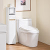 SoBuy BZR151-W Dulap de baie pentru spații înguste - Dulap compact de depozitare cu raft reglabil și sertar, pentru baie - Dulap de toaletă din lemn, alb, 20x20x96 cm