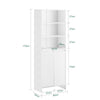 SoBuy BZR155-W Dulap înalt de baie cu coș de rufe – Dulap înalt și îngust cu uși și rafturi deschise – Dulap depozitare WC, Alb 60x30x171cm