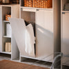 SoBuy BZR155-W Dulap înalt de baie cu coș de rufe – Dulap înalt și îngust cu uși și rafturi deschise – Dulap depozitare WC, Alb 60x30x171cm