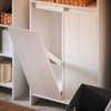 SoBuy BZR155-W Dulap înalt de baie cu coș de rufe – Dulap înalt și îngust cu uși și rafturi deschise – Dulap depozitare WC, Alb 60x30x171cm