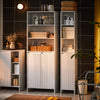 SoBuy BZR155-W Dulap înalt de baie cu coș de rufe – Dulap înalt și îngust cu uși și rafturi deschise – Dulap depozitare WC, Alb 60x30x171cm