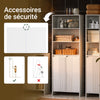 SoBuy BZR155-W Dulap înalt de baie cu coș de rufe – Dulap înalt și îngust cu uși și rafturi deschise – Dulap depozitare WC, Alb 60x30x171cm