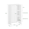 SoBuy BZR156-W Dulap de baie cu coș de rufe – Coloană de depozitare îngustă pentru WC cu ușă rabatabilă și rafturi deschise, 86x50x30cm, Alb