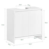SoBuy BZR157-W Dulap sub chiuvetă pentru baie, Dulap de depozitare cu rafturi reglabile, Rezistent la umiditate, Ideal pentru băi mici, Alb, MDF 60x61x30cm