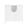 SoBuy BZR157-W Dulap sub chiuvetă pentru baie, Dulap de depozitare cu rafturi reglabile, Rezistent la umiditate, Ideal pentru băi mici, Alb, MDF 60x61x30cm