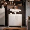 SoBuy BZR157-W Dulap sub chiuvetă pentru baie, Dulap de depozitare cu rafturi reglabile, Rezistent la umiditate, Ideal pentru băi mici, Alb, MDF 60x61x30cm