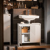 SoBuy BZR157-W Dulap sub chiuvetă pentru baie, Dulap de depozitare cu rafturi reglabile, Rezistent la umiditate, Ideal pentru băi mici, Alb, MDF 60x61x30cm