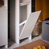 SoBuy BZR158-W Mobilier baie cu coș de rufe, coloană de baie, dulap înalt, îngust din MDF alb, cu rafturi reglabile, depozitare deschisă perfectă pentru spații mici 30x170x30 cm