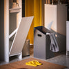 SoBuy BZR158-W Mobilier baie cu coș de rufe, coloană de baie, dulap înalt, îngust din MDF alb, cu rafturi reglabile, depozitare deschisă perfectă pentru spații mici 30x170x30 cm