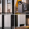 SoBuy BZR158-W Mobilier baie cu coș de rufe, coloană de baie, dulap înalt, îngust din MDF alb, cu rafturi reglabile, depozitare deschisă perfectă pentru spații mici 30x170x30 cm