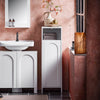 SoBuy BZR161-W Meuble Salle de Bain avec Panier à Linge Armoire de Salle de Bain avec Sac Amovible & Pieds protégés par Silicone Meuble buanderie Compact pour WC invités, Blanc 30x97x30cm