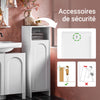 SoBuy BZR161-W Meuble Salle de Bain avec Panier à Linge Armoire de Salle de Bain avec Sac Amovible & Pieds protégés par Silicone Meuble buanderie Compact pour WC invités, Blanc 30x97x30cm