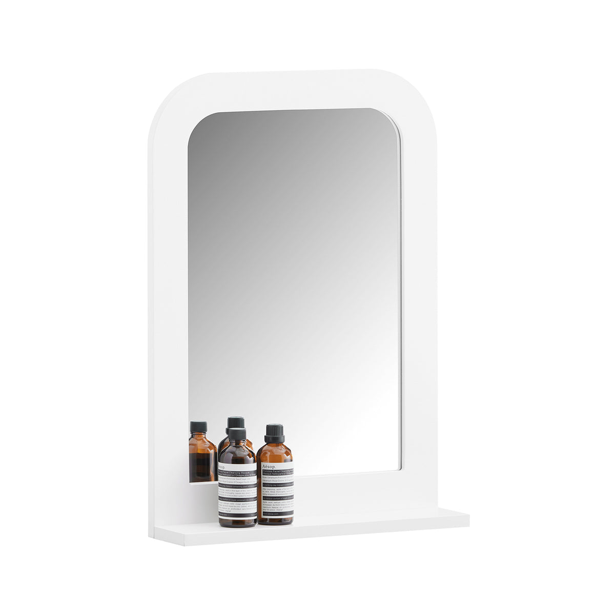SoBuy BZR162-W Miroir Mural, Miroir de Salle de Bain avec Étagère Plateau, Suspendu , Chambre, Salon