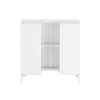 SoBuy BZR164-W Meuble sous-Lavabo, Meuble sous-Vasque à 2 étages réglable et 2 Portes de Salle de Bain