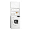 SoBuy BZR165-W Meuble Salle de Bain Colonne Rangement WC Armoire Salle de Bain avec Portes et Étagères 3 Niveaux Réglables Meuble Rangement au-Dessus de WC ou Machine à Laver Blanc 65x182x20cm