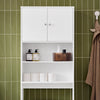 SoBuy BZR165-W Meuble Salle de Bain Colonne Rangement WC Armoire Salle de Bain avec Portes et Étagères 3 Niveaux Réglables Meuble Rangement au-Dessus de WC ou Machine à Laver Blanc 65x182x20cm