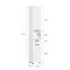 SoBuy BZR166-W Meuble Colonne, Armoire de Rangement Placard de Rangement Étroite, 1 Tiroir, 2 Portes et 2 Étagères Réglables
