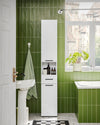 SoBuy BZR166-W Meuble Colonne, Armoire de Rangement Placard de Rangement Étroite, 1 Tiroir, 2 Portes et 2 Étagères Réglables