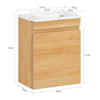 SoBuy BZR169-N Dulap suspendat pentru lavoar, Dulap de baie cu lavoar ceramic Set de lavoar