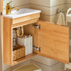 SoBuy BZR169-N Dulap suspendat pentru lavoar, Dulap de baie cu lavoar ceramic Set de lavoar