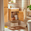 SoBuy BZR169-N Dulap suspendat pentru lavoar, Dulap de baie cu lavoar ceramic Set de lavoar