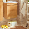 SoBuy BZR169-SET Meuble Suspendu pour Lavabo avec Miroir Meuble sous Vasque avec Miroir Ensemble de Lavabo en céramique avec Miroir