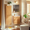 SoBuy BZR169-SET Meuble Suspendu pour Lavabo avec Miroir Meuble sous Vasque avec Miroir Ensemble de Lavabo en céramique avec Miroir