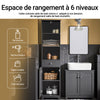 SoBuy BZR17-DG Coloană Baie Mobilier de Baie Depozitare cu Dulap și 3 Rafturi Deschise, Comodă Mică Compactă cu 1 Sertar pentru Toaletă, Dormitor 40x161x35 cm