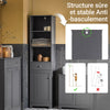 SoBuy BZR17-DG Coloană Baie Mobilier de Baie Depozitare cu Dulap și 3 Rafturi Deschise, Comodă Mică Compactă cu 1 Sertar pentru Toaletă, Dormitor 40x161x35 cm