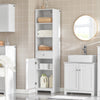 SoBuy BZR17-W Coloană baie, Dulap baie depozitare cu dulap și 3 rafturi deschise, Mobilier compact mic cu 1 sertar pentru toaletă, dormitor 40x161x35 cm
