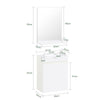 SoBuy BZR170-SET Dulap suspendat pentru lavoar cu oglindă, Set mobilier baie cu oglindă și lavoar ceramic