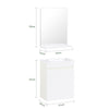 SoBuy BZR170-SET Dulap suspendat pentru lavoar cu oglindă, Set mobilier baie cu oglindă și lavoar ceramic
