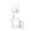 SoBuy BZR170-SET Dulap suspendat pentru lavoar cu oglindă, Set mobilier baie cu oglindă și lavoar ceramic