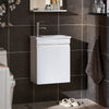 SoBuy BZR170-SET Dulap suspendat pentru lavoar cu oglindă, Set mobilier baie cu oglindă și lavoar ceramic