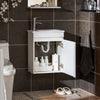 SoBuy BZR170-SET Dulap suspendat pentru lavoar cu oglindă, Set mobilier baie cu oglindă și lavoar ceramic